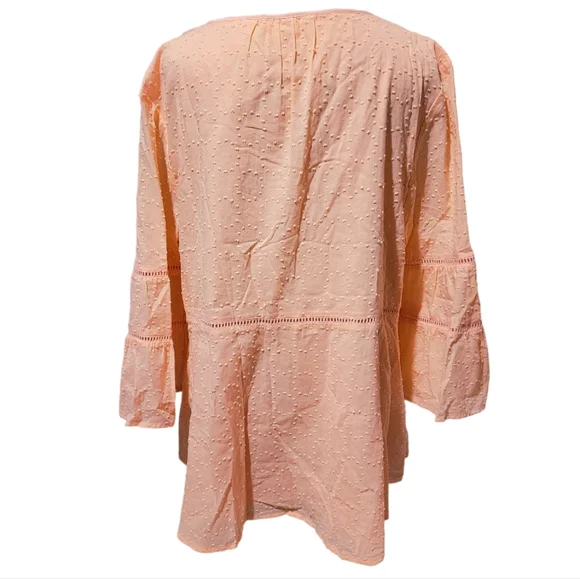 Issac Mizrahi Live Coral Boho Blouse Size 14 - Picture 2 of 4